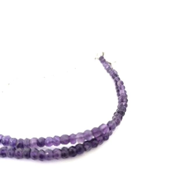New Purple African Amethyst Bead Faceted Necklace 75cttw 18" 2" - Picture 5 of 6